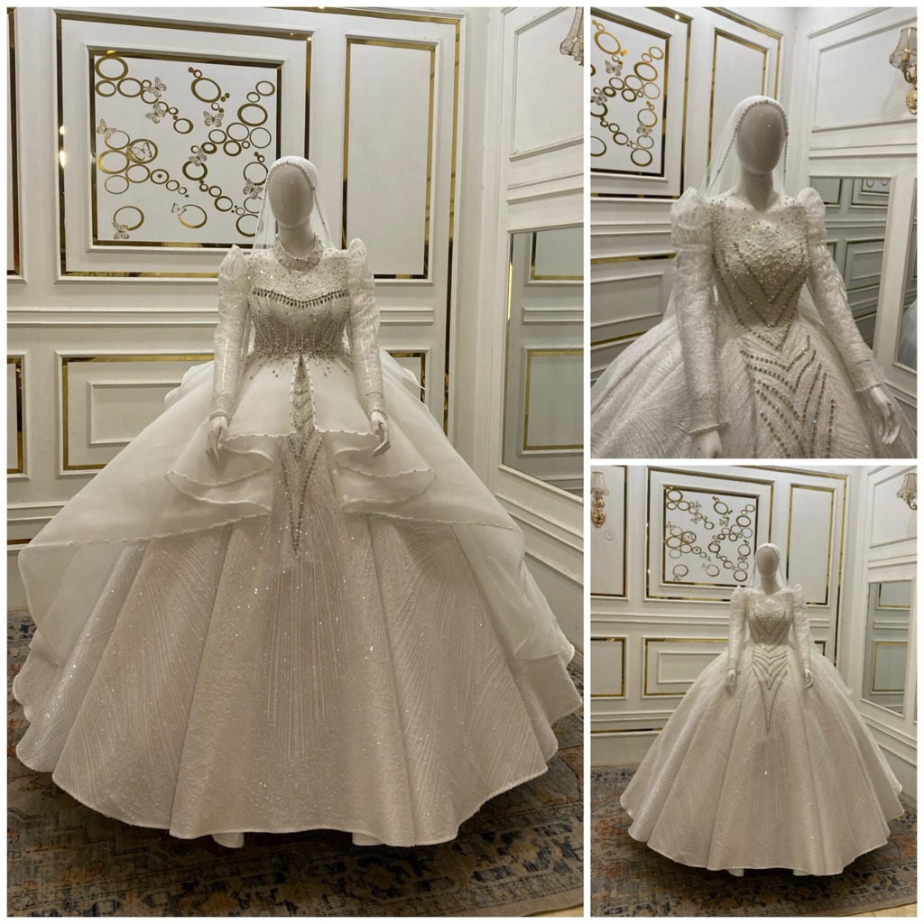 GAUN WEDDING BARBIE MEWAH BEREKOR/BAJU PENGANTIN BARBIE MODERN/GAUN MUSLIMAH PAYET/BAJU PENGANTIN