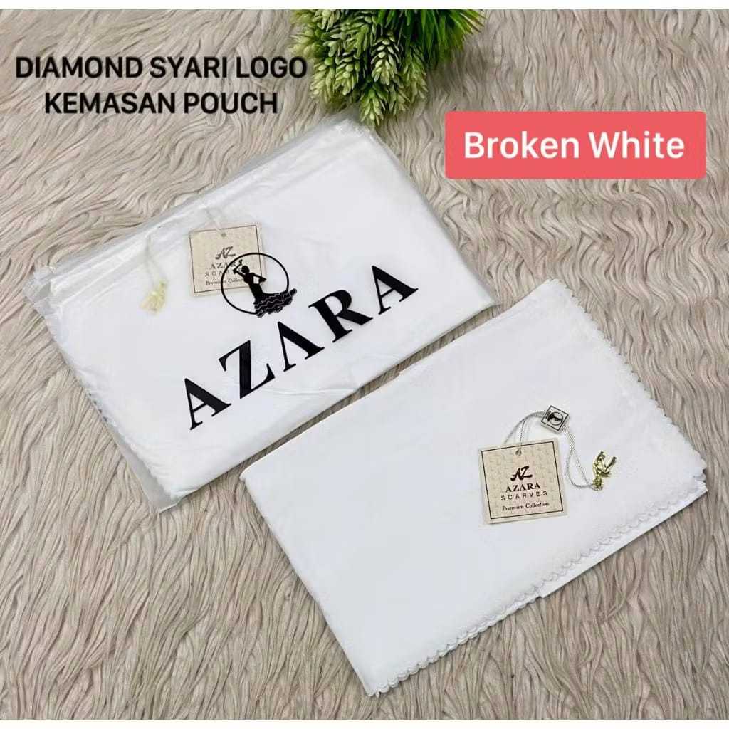 Hijab Segi Empat Syari Azara Glowing 130x130 Putih Tulang