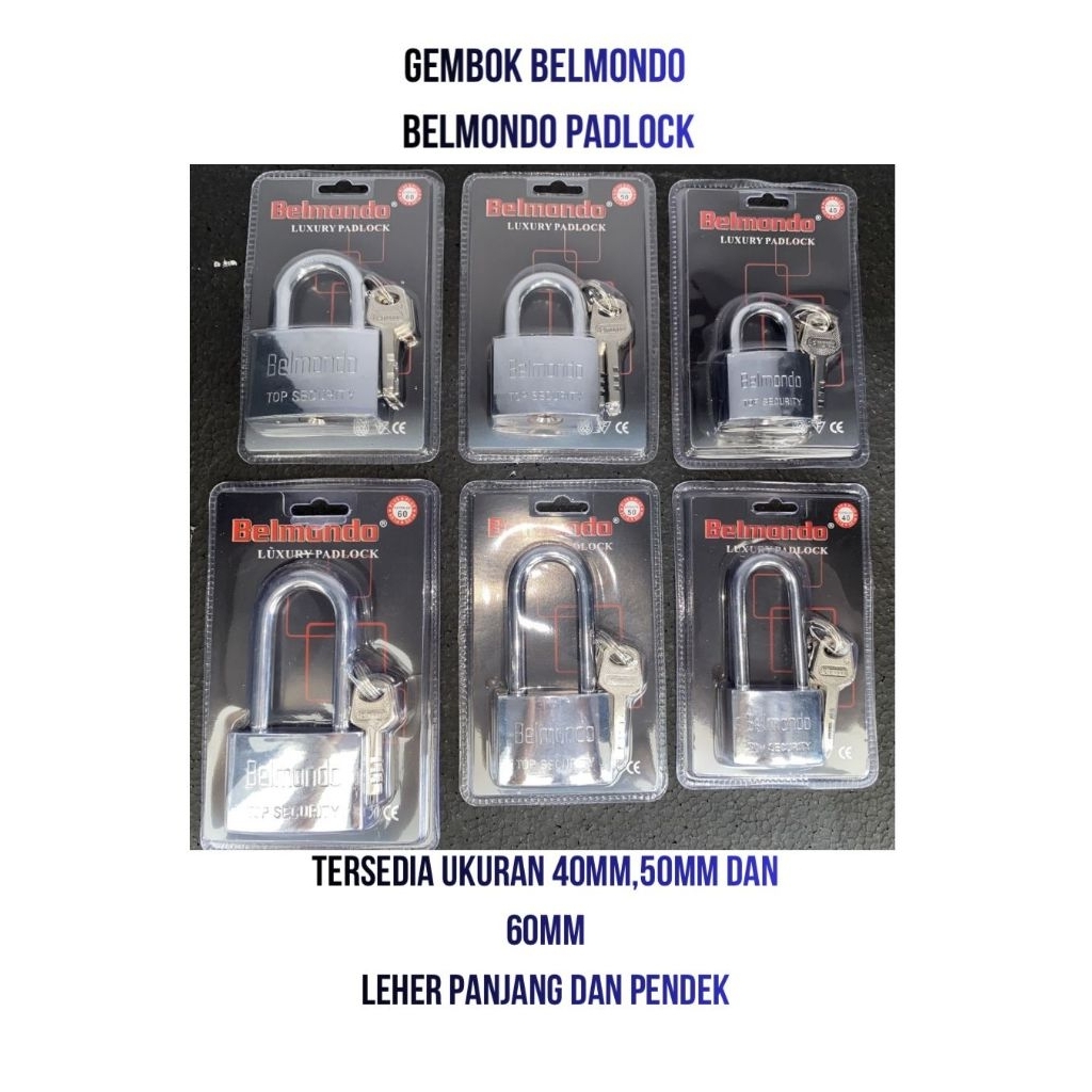 Gembok Pagar Wilmer WGCL-40 Ukuran 40mm - 60mm dengan Tali Panjang dan Baja Tahan Karat