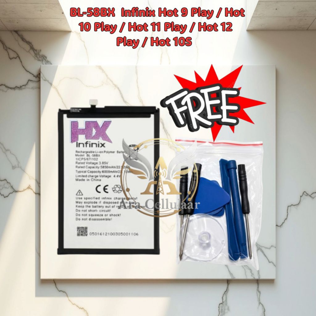 [ K ] Baterai HX BL-58BX (6000Mah) Infinix Hot 9 Play / Hot 10 Play / Hot 11 Play / Hot 12 Play / Ho