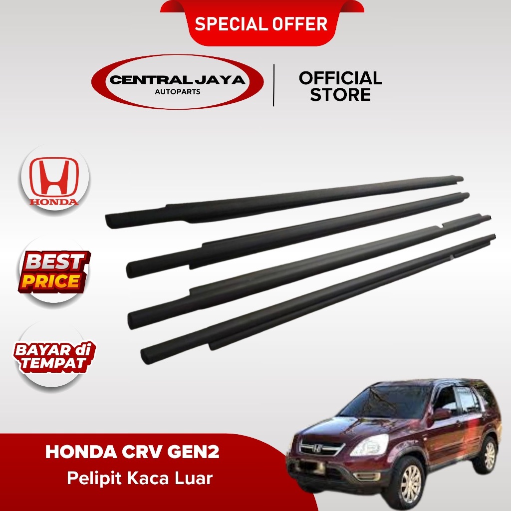[COD]Pelipit Karet Pintu Kaca 1Set Mobil Tahan Cuaca Luar Crv Gen 2 2002-2006 Original
