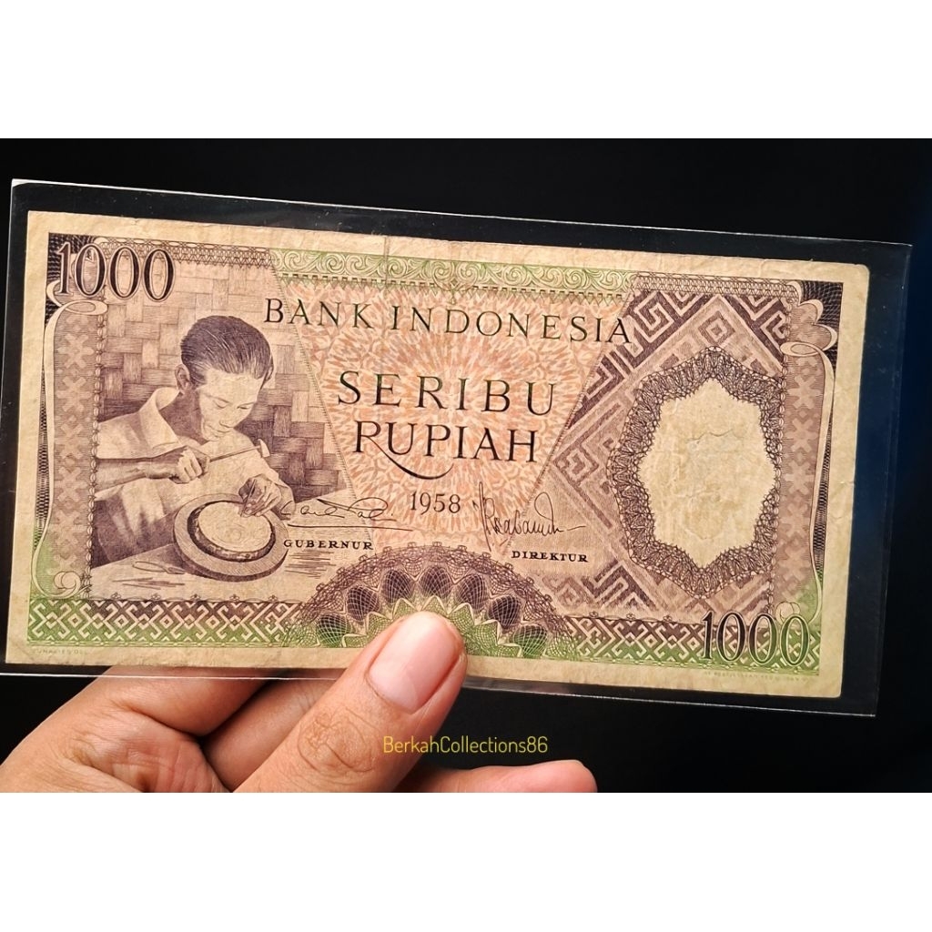 koleksi uang 1000 rupiah seri pekerja tahun 1958