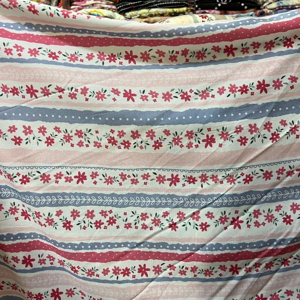 Katun Rayon Motif Bunga Kecil Kecil | Rayon Motif Abstrak | Kain Rayon Meteran