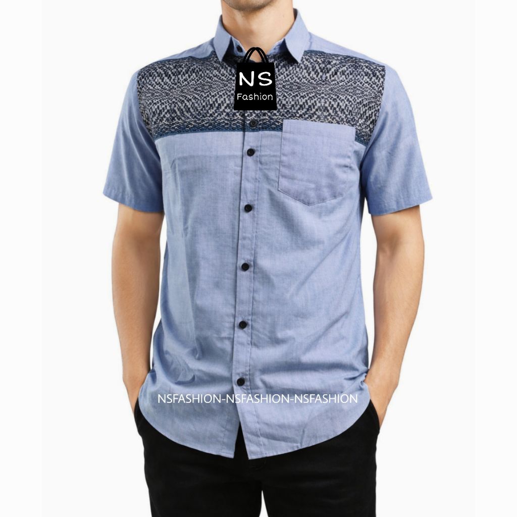Kemeja Kantor Kasual Formal Modern Terlaris Pria Size S Lengan Pendek Katun Premium 01