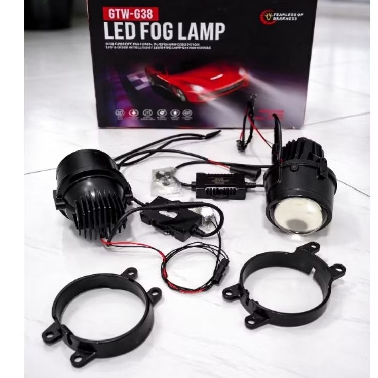 LED Fog Lamp GTW-G38 3 Inch Projector 50 Watt 3 Warna + Bracket
