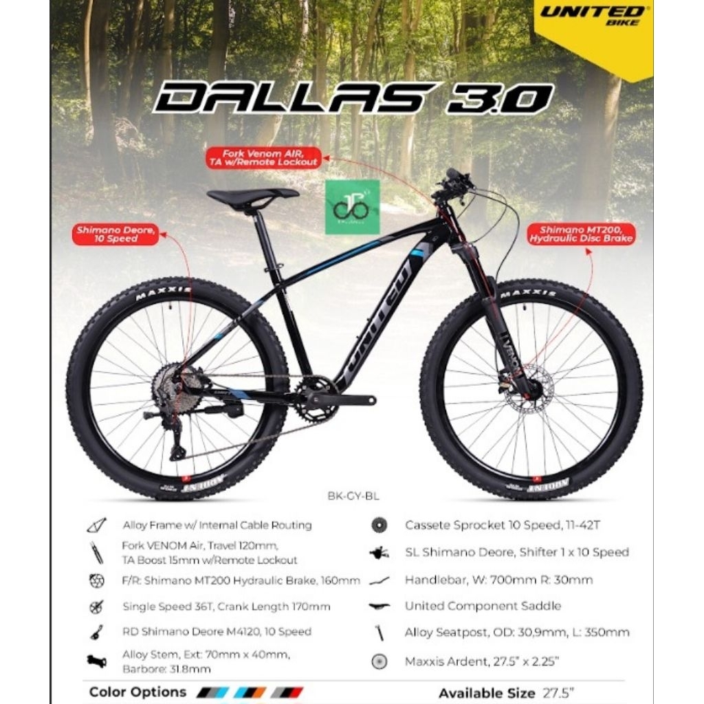Sepeda MTB 27.5" United Dallas 3.0 TERBARU 3