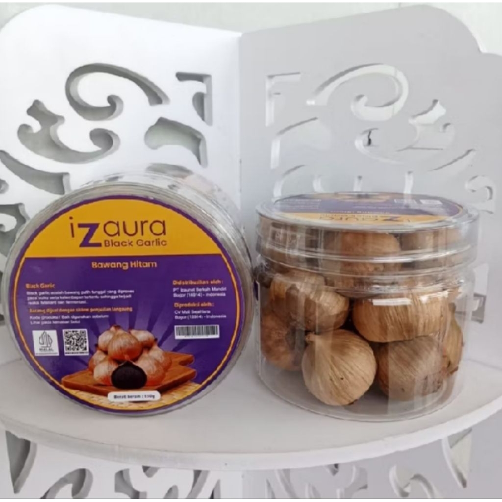Bawang Hitam Tunggal iZaura Black Garlic 100gr – Herbal Premium, Tingkatkan Imun, Asli & Fresh