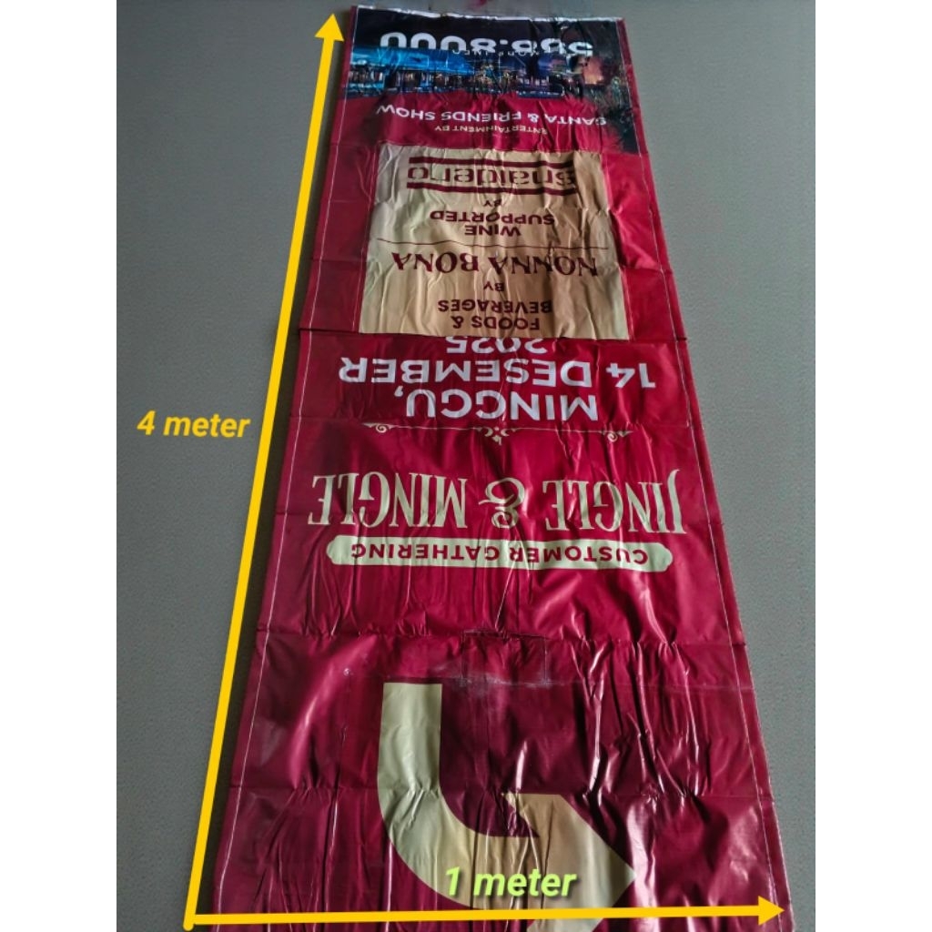 Spanduk/Baliho/Banner BEKAS 4M x 1M Mulus Termurah Tebal