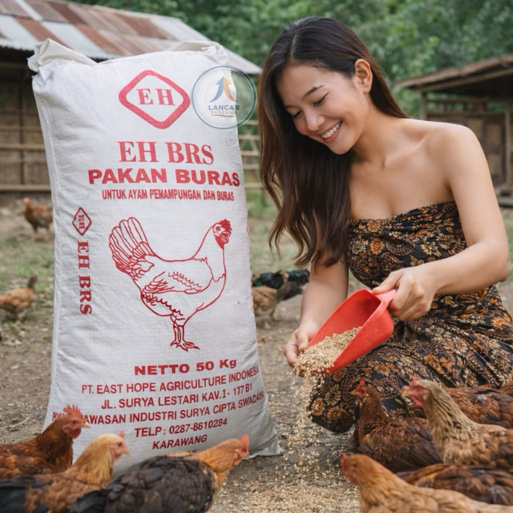 Pur Pakan Ayam Buras Pak Grower East Hope P90  Kemasan 1 Kilo
