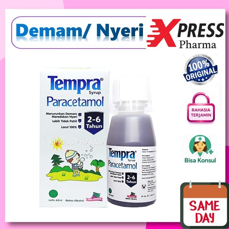 XPRESS  Tempra Sirup 100 ml Obat Demam Sakit Gigi Nyeri Paracetamol Syrup