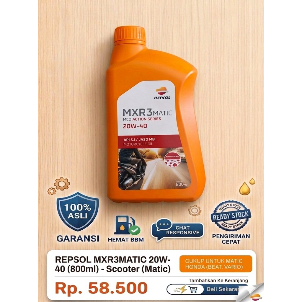 Repsol MXR3 Matic 20W-40 (800ml)