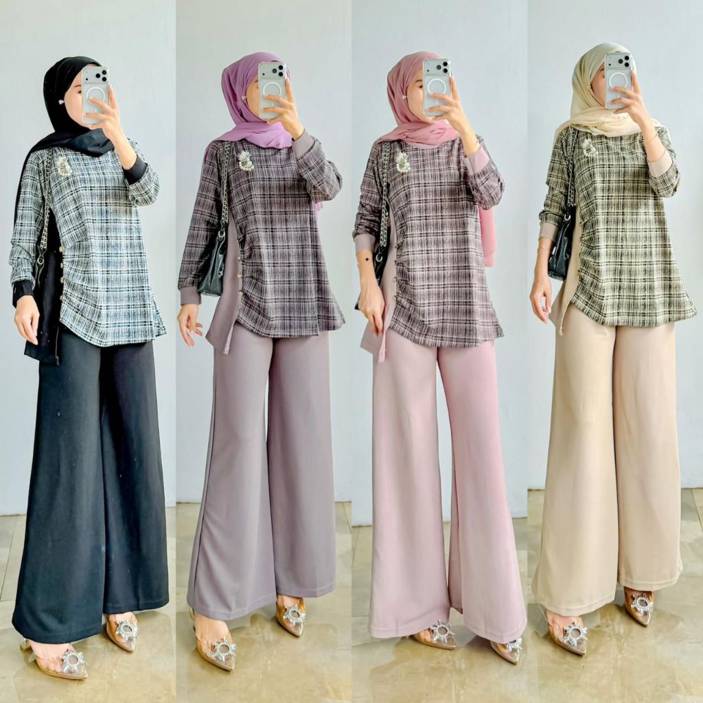 Setelan Celana Bahan Knit Import Premium
