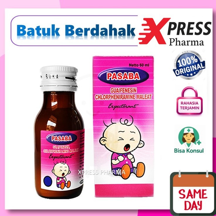 XPRESS  Pasaba Expectorant Syrup 60 ml Sirup Obat Batuk Berdahak Ekspektoran Baby Babys Cough Espekt