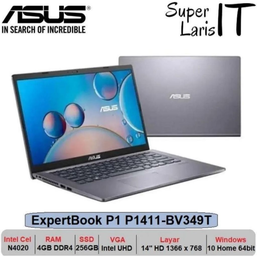 LAPTOP ASUS P1411CMA BV349T INTEL N4020 / 4GB/ 256GB/ 14/ W10/EXPERTBOOK P1