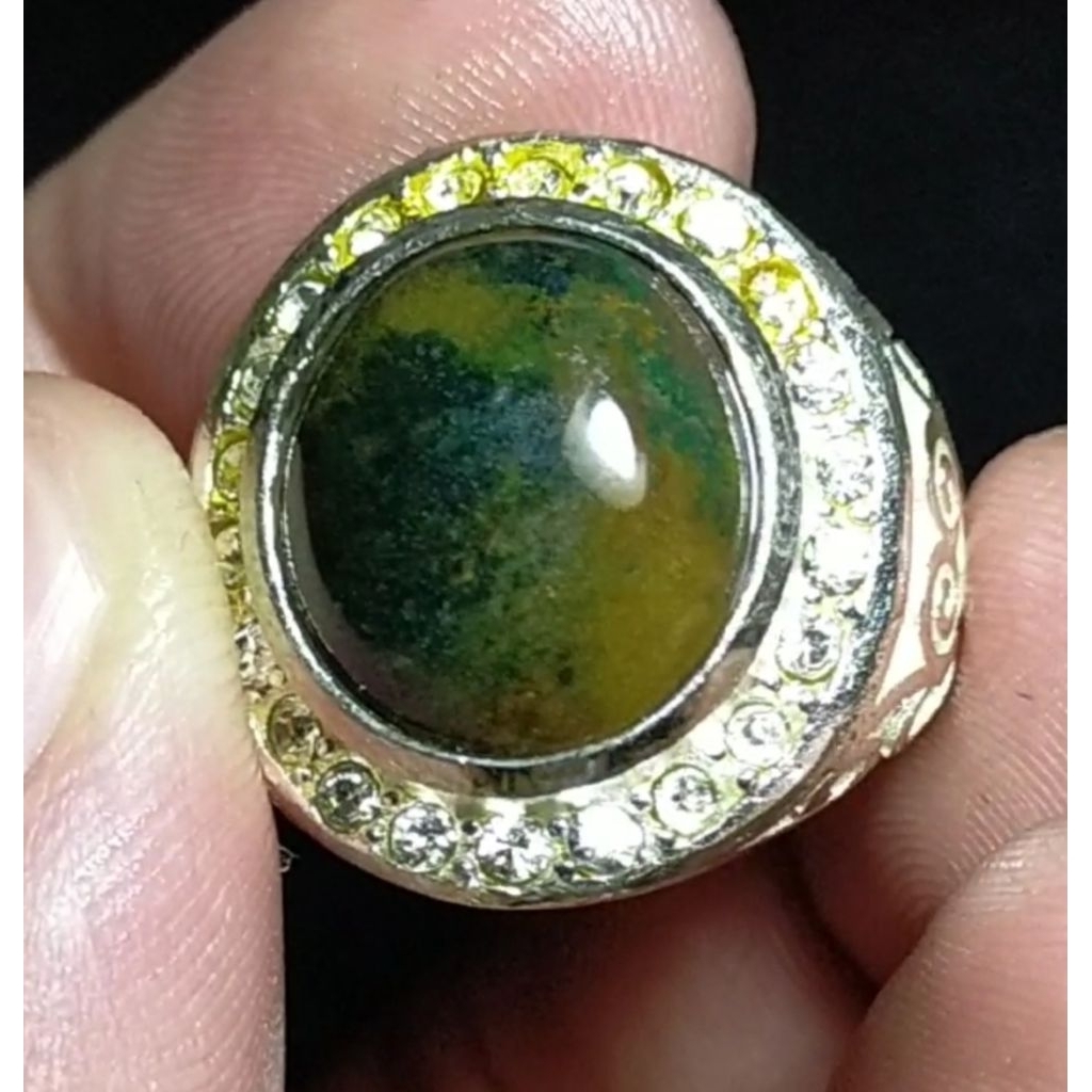 W41 -  Cincin Batu BACAN KEMBANG - Natural  Bodyglass Kristal  Murah
