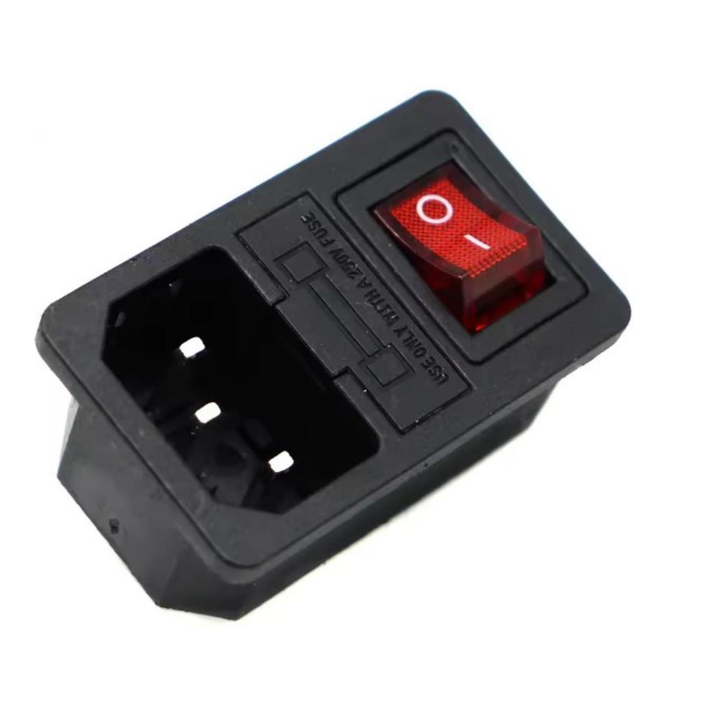 Power Socket + Saklar IEC 320 C14 220V 250V 10A Colokan Listrik 3 Pin