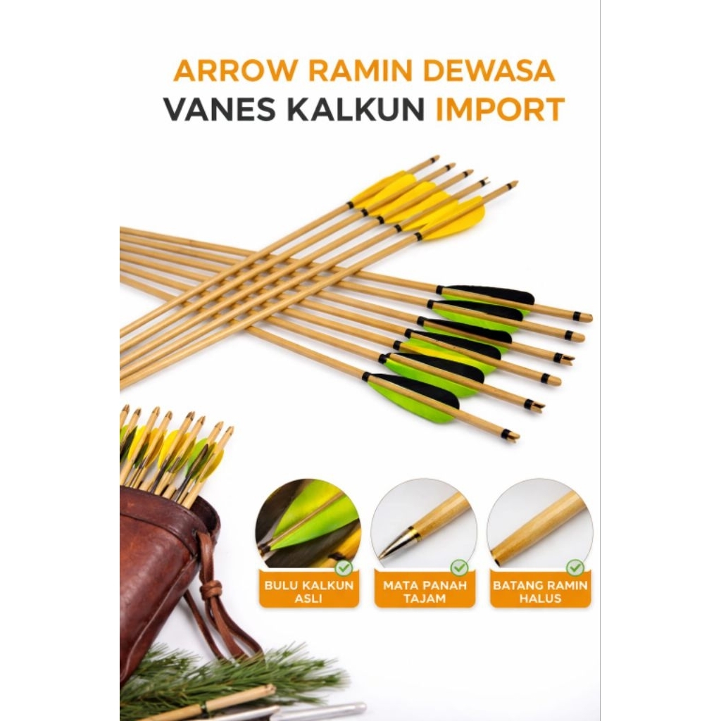 ARROW RAMIN DEWASA VANES KALKUN/6PCS