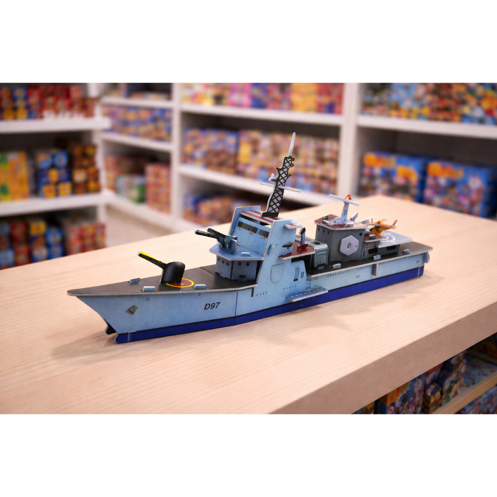 PAJANGAN MAINAN EDUKASI PAPERCRAFT 3D KAPAL PERANG D97