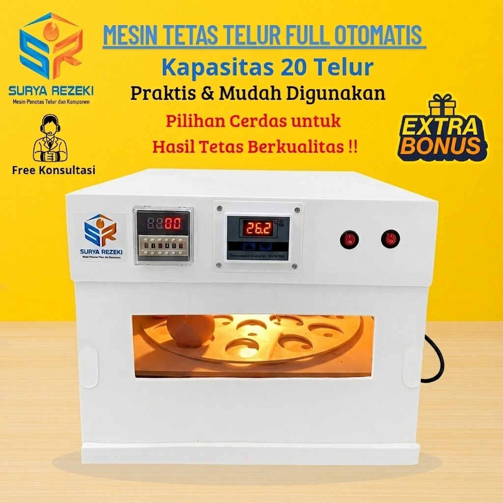 mesin tetas telur full otomatis kapasitas 20 telur