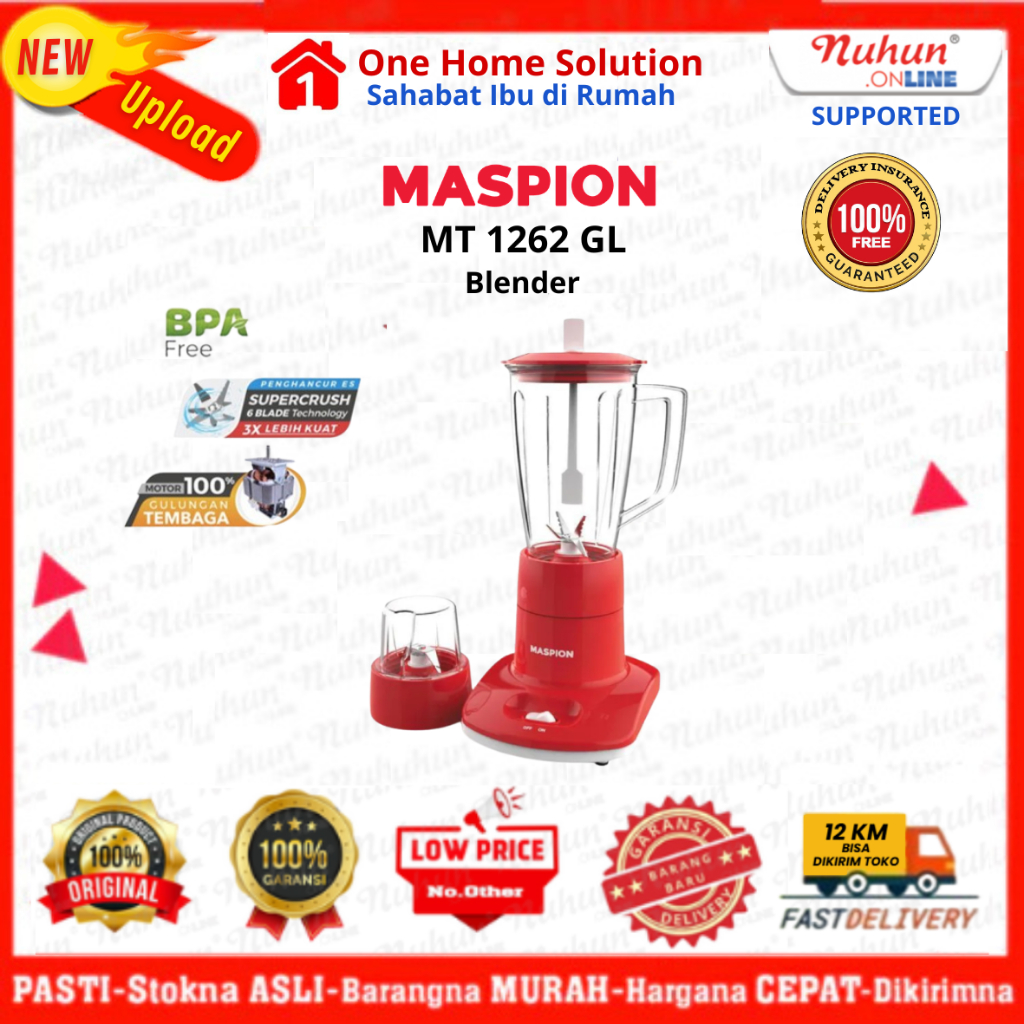 Maspion Blender Kaca MT 1262 GL  2in1 1L