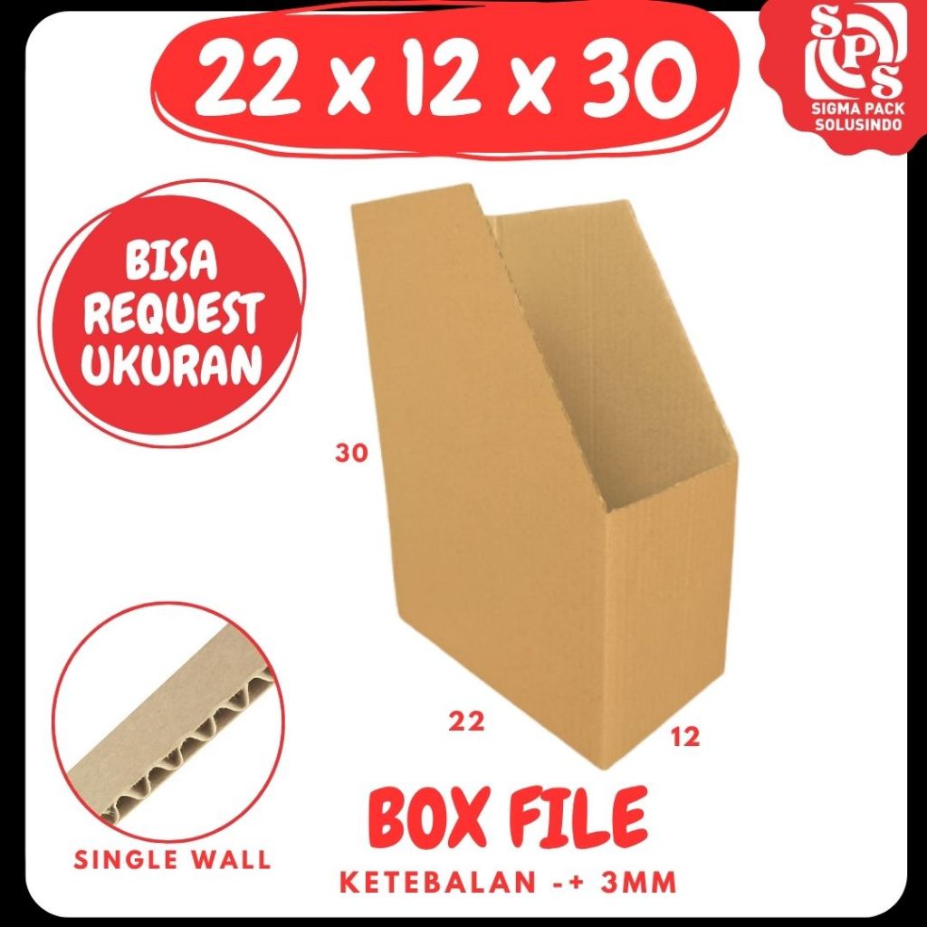 Box Rak Kecil 22x12x30 Box File dus packing kotak kemasan karton File Dokumen Kantor