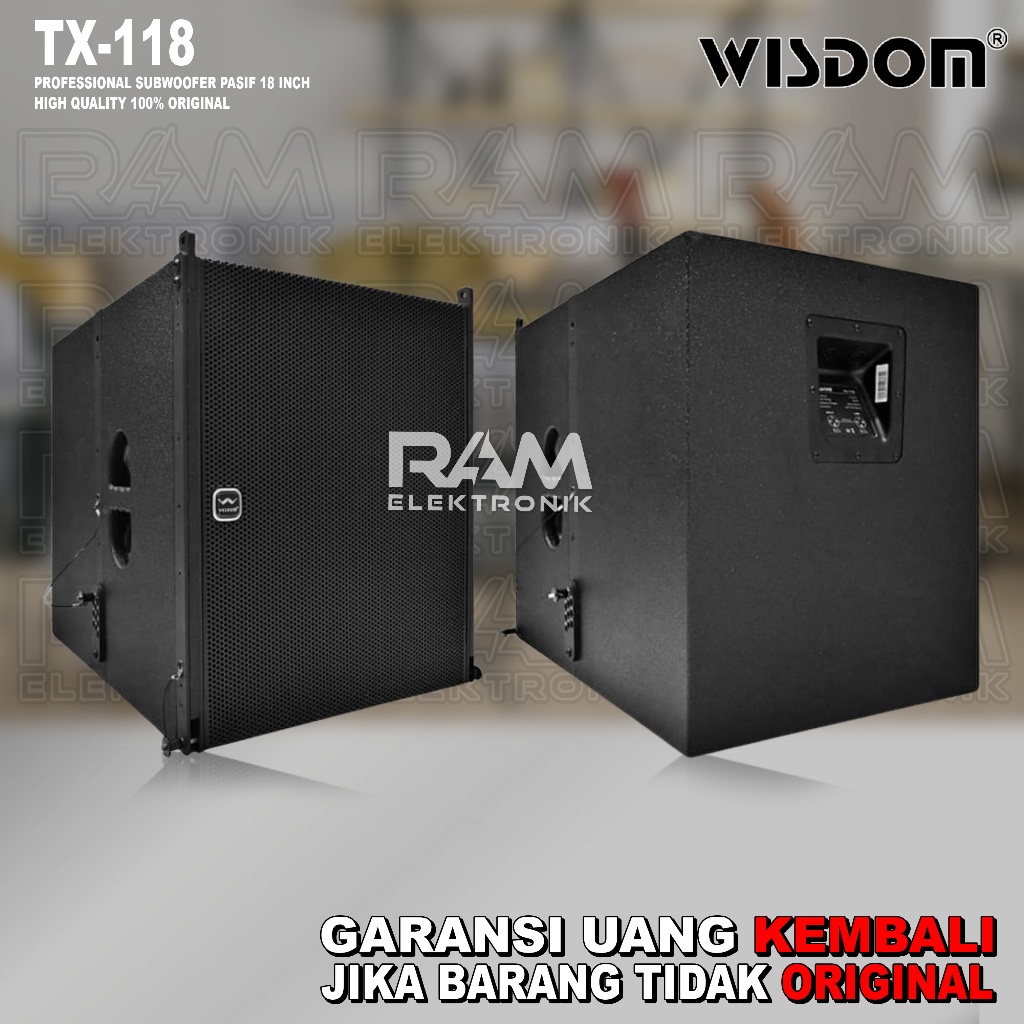 Speaker Pasif 18 Inch Subwoofer Line Array WISDOM TX 118 | TX118 Original Harga 1 PCS