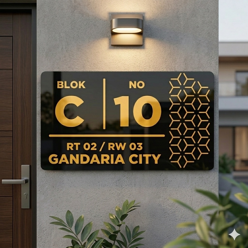 Nomor Rumah Akrilik Aesthetic Custom Tempel | Plat Nomor Rumah Minimalis Modern Indoor Outdoor