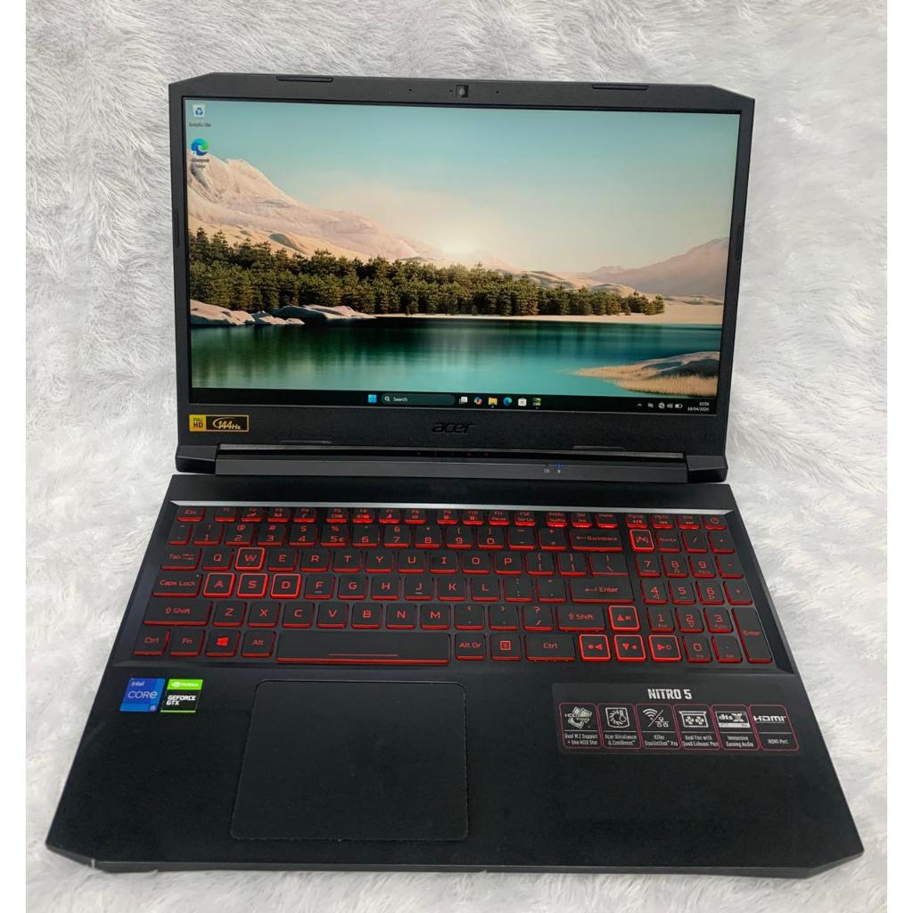 LAPTOP GAMING ACER NITRO 5 CORE i5 GEN 11 GTX 1650 4 GB RAM 4 GB SSD 512 GB MULUS SIAP PAKAI