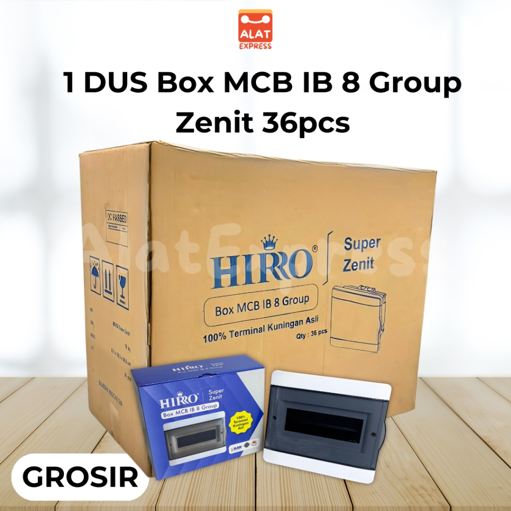 1 Dus Box MCB HIRO Super Zenit IB 8 Group Isi 36pcs Box Panel Listrik Tanam Tempel Harga Grosir