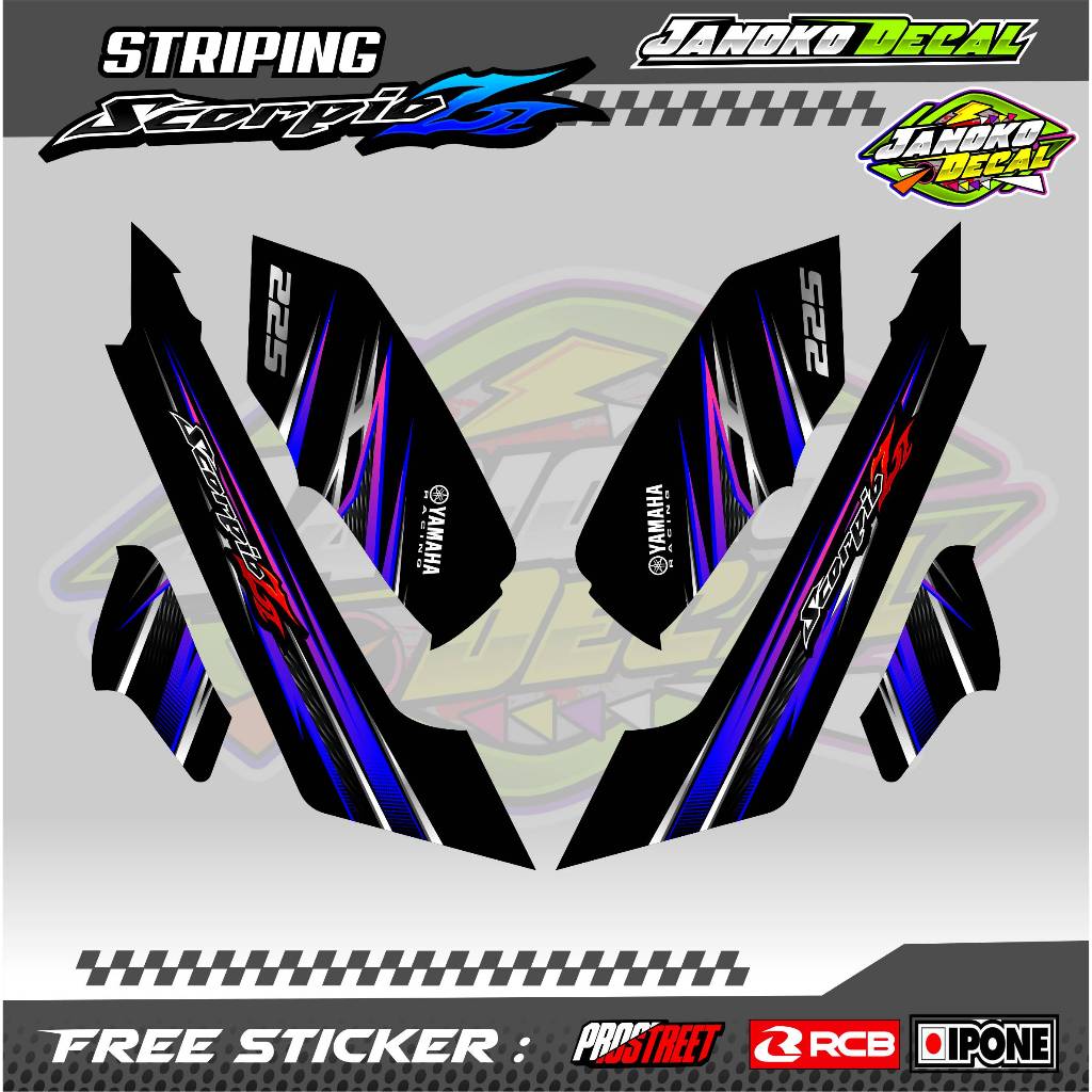 STRIPING VARIASI YAMAHA SCORPIO Z / STICKER LIST VARIASI MOTOR SCORPIO Z