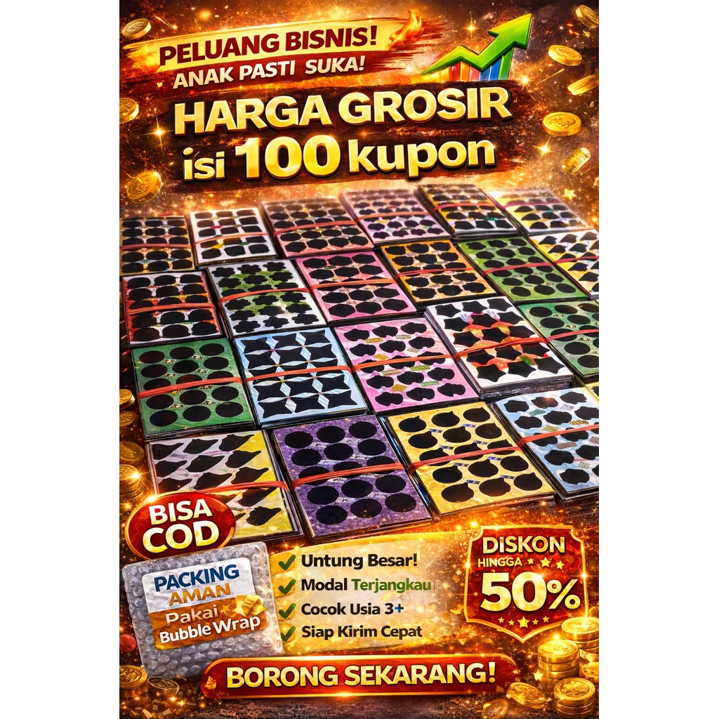 mainan gosok gosok  zonk kertas isi 1000 keping titik 15 16. 18.12 .20/gosok tengkorak zonk