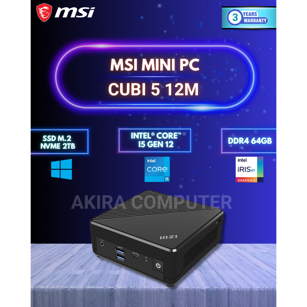 MINI PC MSI I5 GEN 12 FULLSET +WIN 11 +RAM +SSD | MSI CUBI 5 12M | MSI CUBI I5