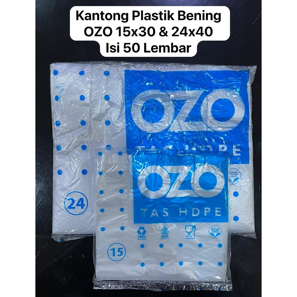 Kantong Plastik OZO Bening Transparan Ukuran 15x30 - 24x40 isi 50 Lembar