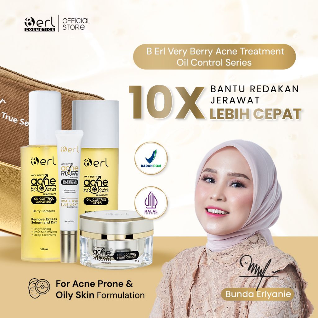 Paket Skincare B Erl Acne Treatment | 10X Redakan Jerawat | Oil Control & Wajah Bersih | BPOM Halal