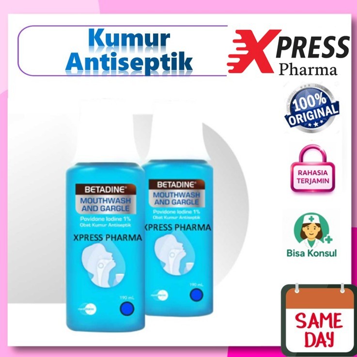 XPRESS  190 ml Betadine Obat Kumur Gargle Antiseptik Gargel Betadin