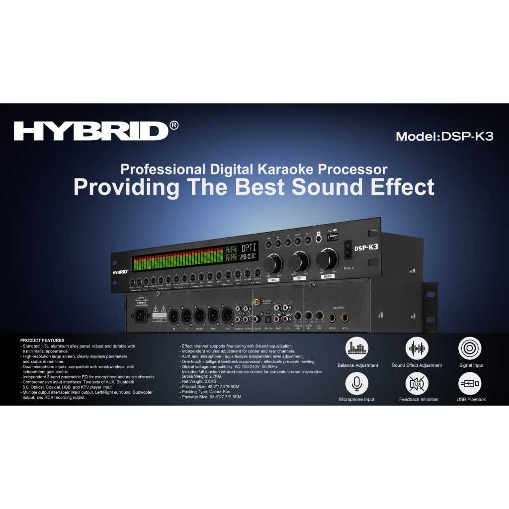 Processor Audio | Profesional Digital Karaoke Processor HYBRID DSP K1 | DSP K2 | DSP K3