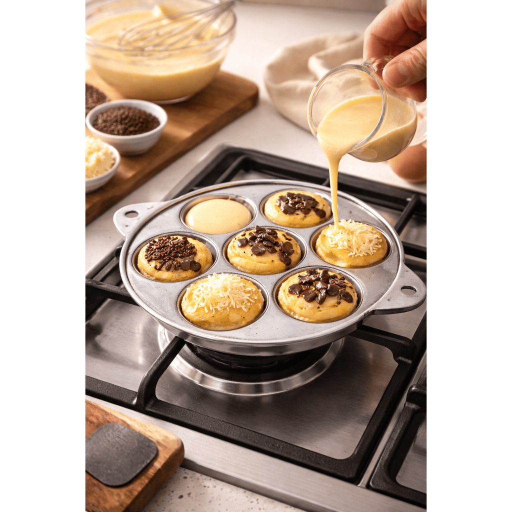Cetakan Carabikang Carabika Loyang Kue Bikang Apem Selong Kue Lumpur Mini Kue Cubit 7 Lubang