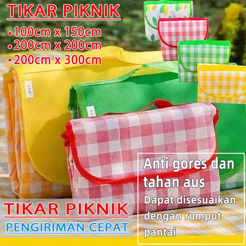 [upgrade]  tikar lipat piknik aesthetic tikar piknik aesthetic tiker lipat piknik waterproof kain pi