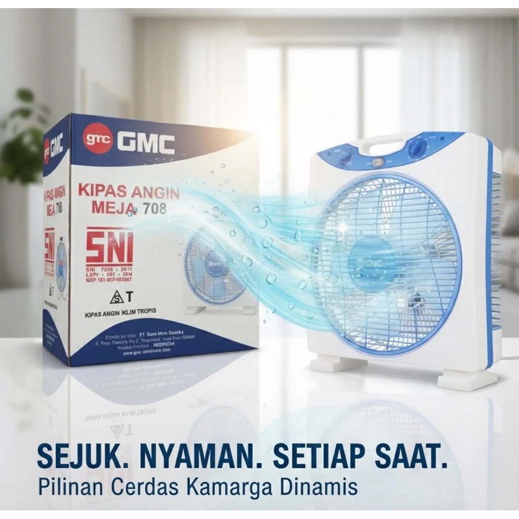 BOX FAN GMC 708 - KIPAS ANGIN MEJA GMC 12 INCH - KIPAS ANGIN BOX GMC MURAH - KIPAS ANGIN MURAH PALEM