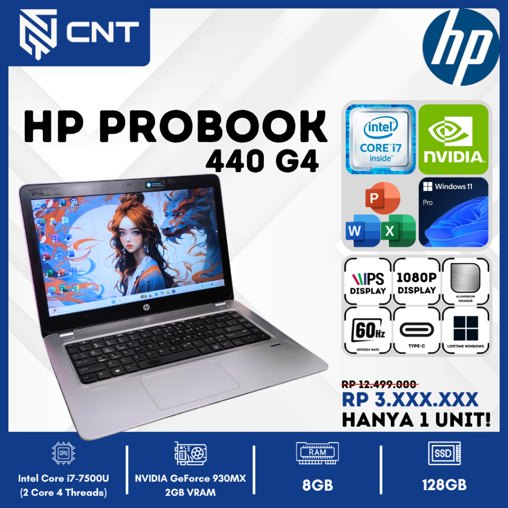 Laptop Hp Probook 440 G4 Core i7-7TH (8/128 Gb) Nvidia 930MX