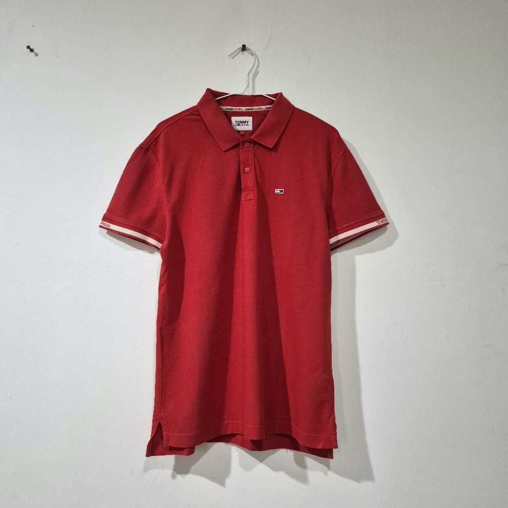 PRELOVED POLO TOMMY JEANS ORIGINAL KAOS POLO TOMMY MERAH