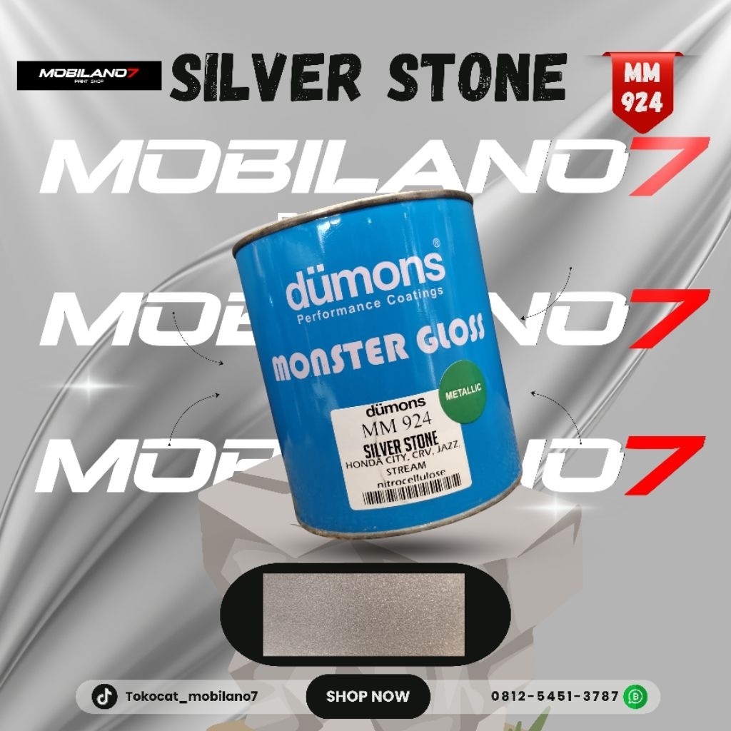 CAT OTOMOTIF METALIC WARNA SILVER STONE BY MOBILANO7