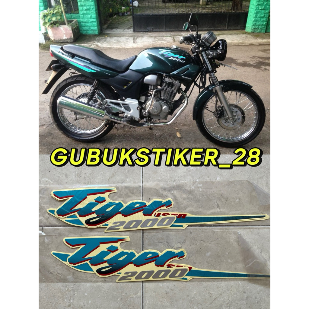 STRIPING STIKER MOTOR HONDA TIGER SUPER CRUISER 2000 HIJAU BOTOL TILAM TILAS