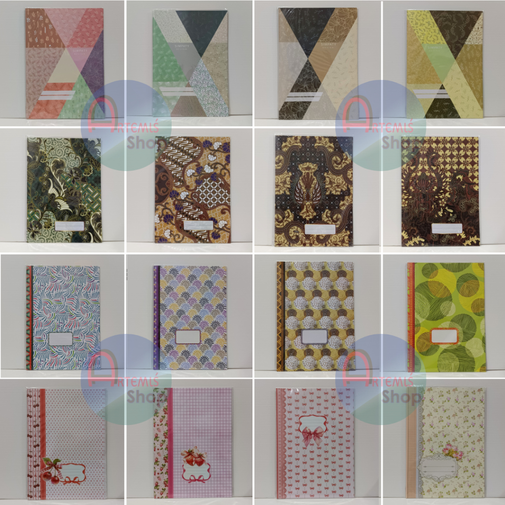 Sampul Buku Kertas Boxy / Big Boss SIMPATY Batik / Ornament / Pattern Isi 20 Lembar