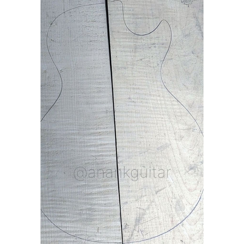 Kayu Top untuk  Body Gitar atau Bass Flame Maple Canadian.