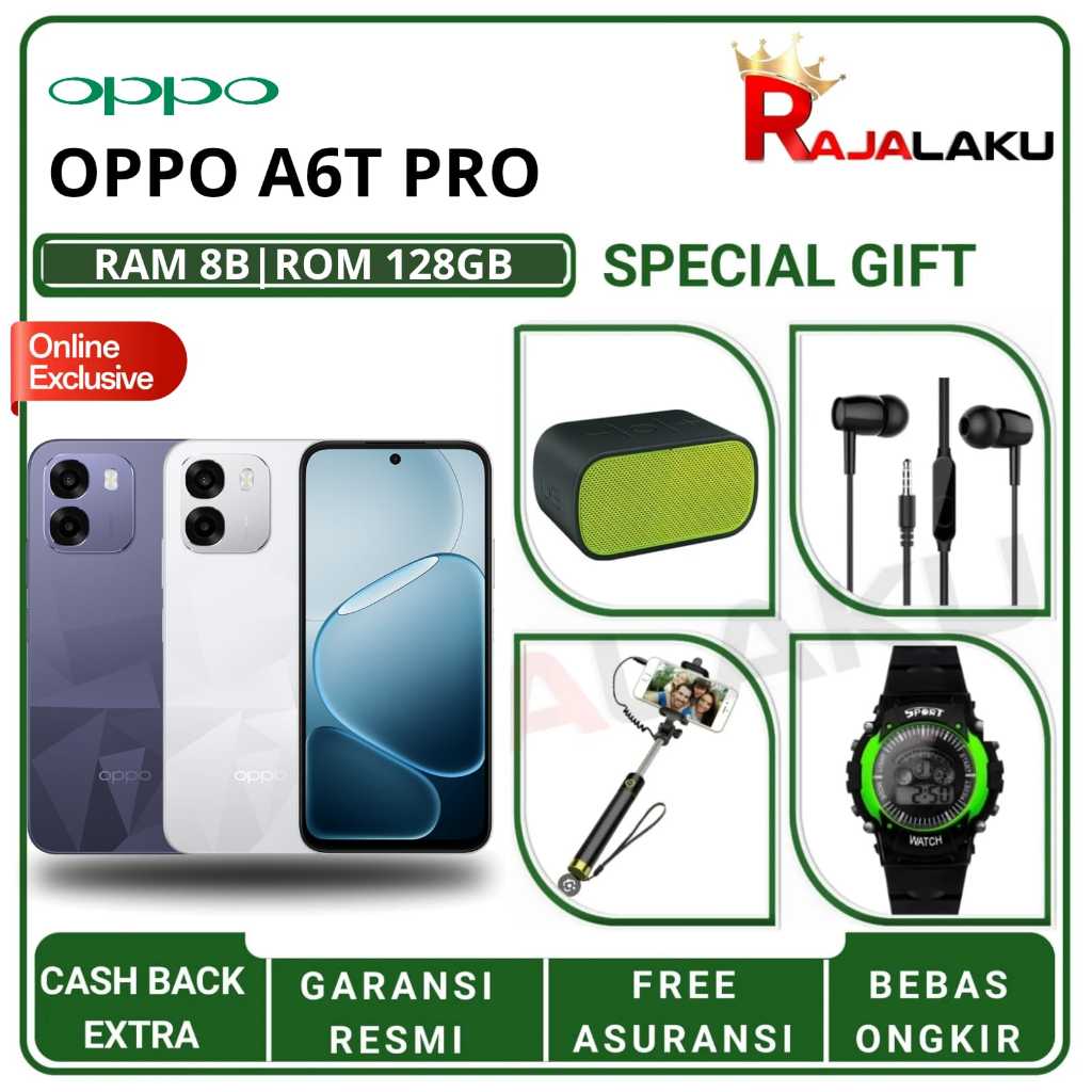 Oppo A6t Pro 4g Ram [8/128GB] | 6,75 inci 120Hz Qualcomm Snapdragon685 | Garansi Resmi Indonesia