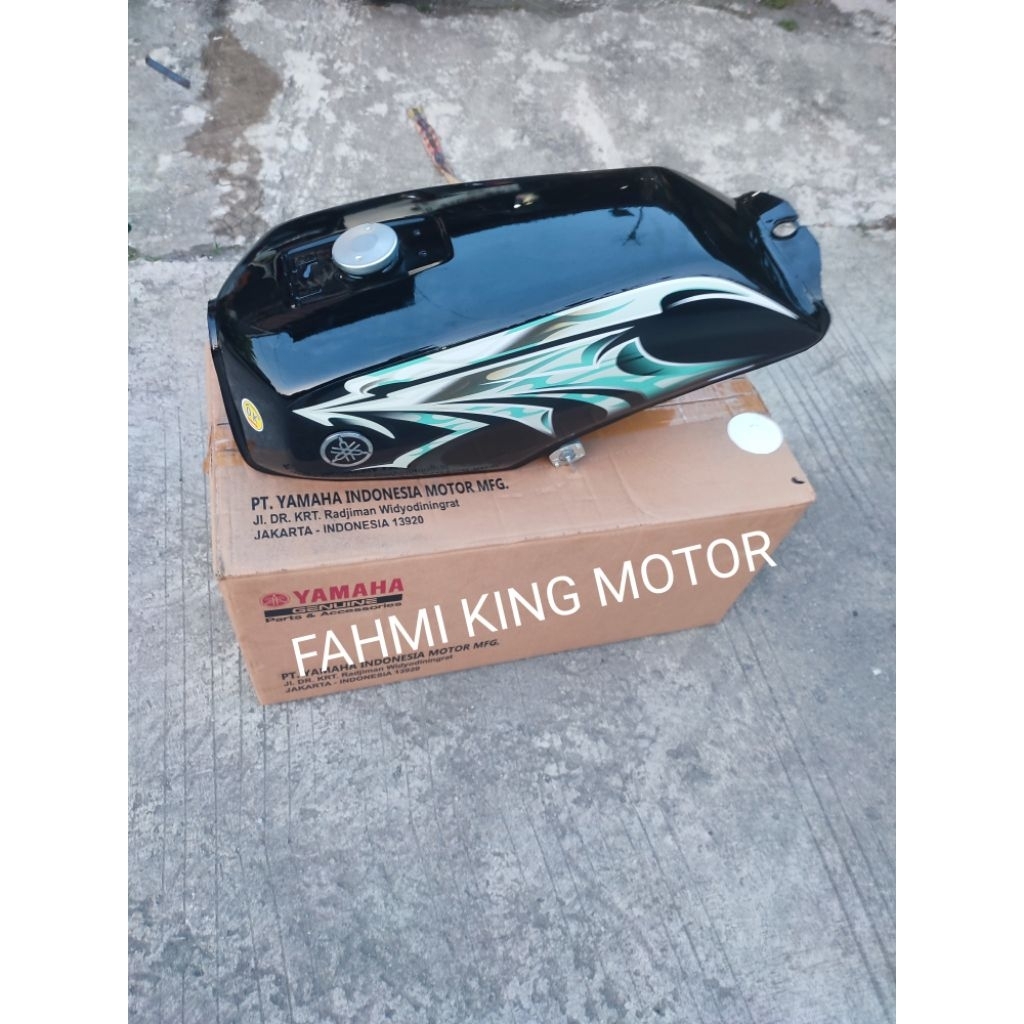 TANGKI TENGKI HITAM RX KING ORIGINAL YGP GRES BARU STRIPING HIJAU 2006 DRAGON SET KOMPLIT
