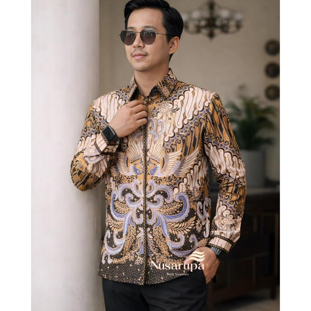 Batik Nusarupa - NAYAKA | Kemeja Batik Pria Premium Lengan Panjang Motif Nusantara | Semi Jas