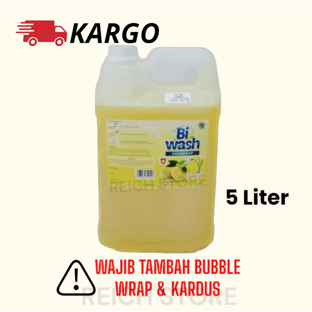 [KARGO] Bi Wash Hand Soap -Sabun Cuci Tangan wangi Lemon AoeVela/Strawberry 5Liter