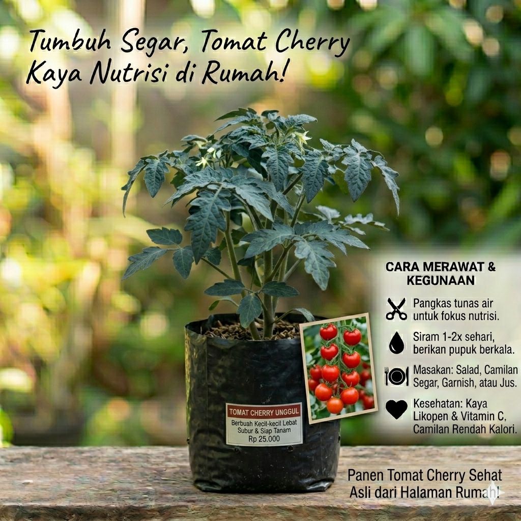 Bibit Tomat Cherry / Tanaman Tomat Mini / Benih Tomat Cherry Unggul / Bibit Sayuran Buah / Tanaman B